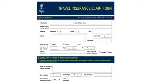 FREE 8+ Sample Travel Insurance Claim Forms in PDF | MS Word | Excel