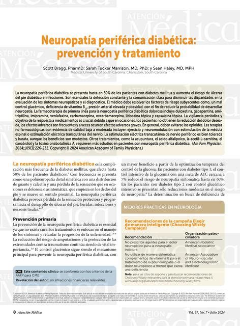 Neuropat A Perif Rica Diab Tica Prevenci N Y Tratamiento Juan Manuel