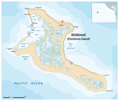 Mapa Vectorial De La Isla De Kiritimati Un Atol N Perteneciente A