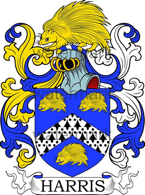 Harris Family Crest Digital Download Harris Coat of Arms JPG File ...