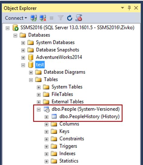 Temporal tables - SQL Server