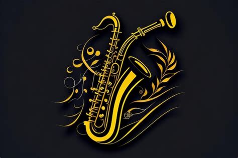 Premium Ai Image Free Vector Classic Saxophone With Music Notes