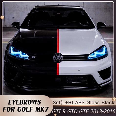 Cheap Car Headlight Eyebrows ABS Stickers Trim Cover For VW GOLF 7 7 5