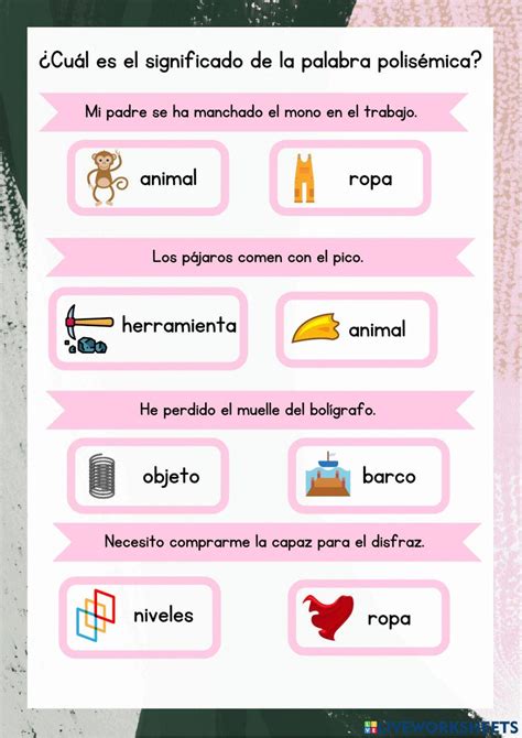 Palabras Polisemicas Interactive Worksheet For 4º Live Worksheets