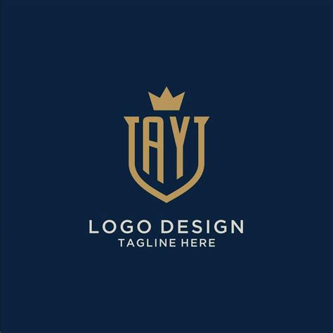 Ay Initial Shield Crown Logo Vector Art At Vecteezy