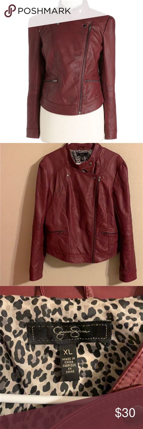 Jessica Simpson Red Leather Jacket