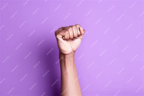 Premium Photo Raised Purple Fist Of A Woman For International Women