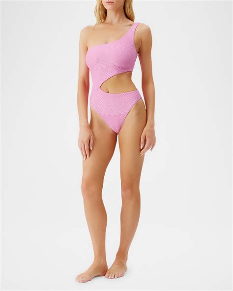 Melissa Odabash Nassau Asymmetric One-Piece Swimsuit | Neiman Marcus