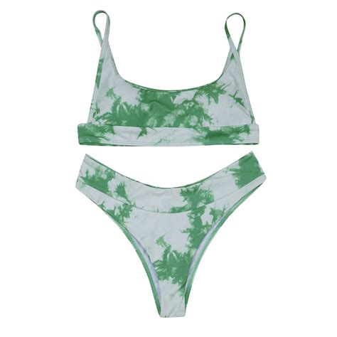 Oavqhlg B Bikini Sets For Women Swimsuit Women Sexy Tie Dye Pattern Top