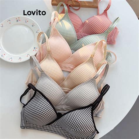 Lovito Women Contrast Binding Bra LNA24171 Shopee Philippines