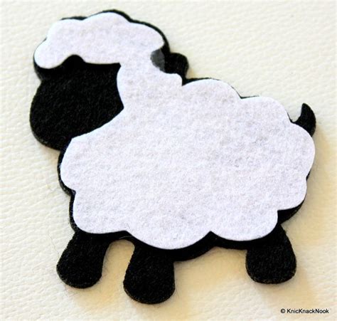 Sheep Black And White Felt Applique Patch Etsy Uk Sheep Crafts