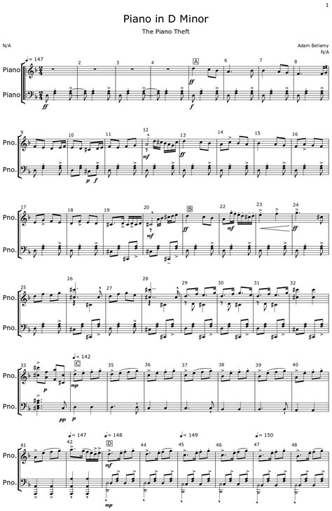 Piano in D Minor - Sheet music for Piano