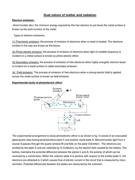 Dual Nature of Matter and Radiation | PDF | Photoelectric Effect | Photon