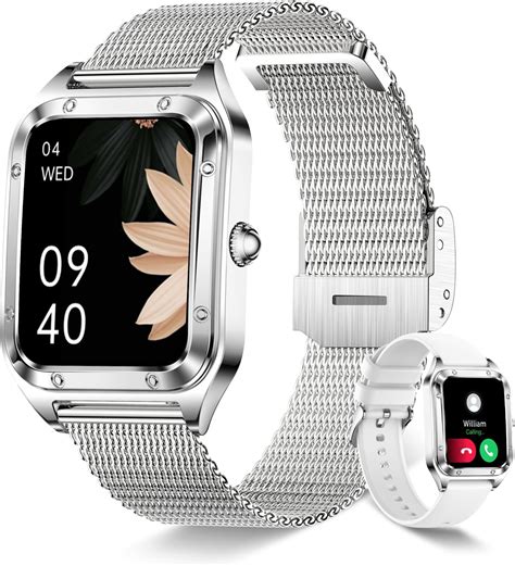 Popglory Smartwatch für Damen Herren 1 85 Zoll Touch Farbdisplay mit