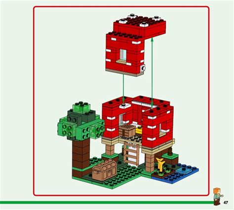 LEGO Instructions for set 21179 The Mushroom House, Minecraft - Minifig-scale