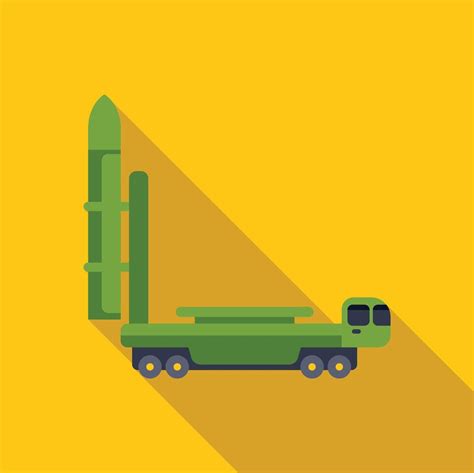 Mobile Ballistic Missile Launcher Truck Standing With Opened Rocket