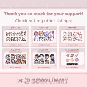 Twitch Sub Badges Bunny Rabbit Pretty Kawaii Cute Stream Etsy