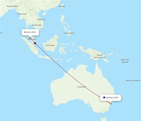 All Flight Routes From Sydney To Ipoh Syd To Iph Flight Routes