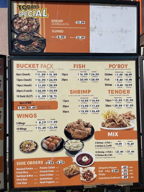 Menu at Louisiana Famous Fried Chicken fast food, North Little Rock