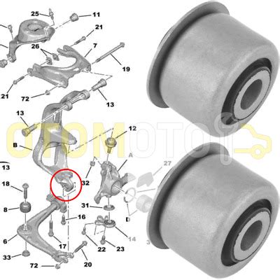 PEUGEOT 407 508 CITROEN C5 C6 KIT SILENT BLOC FUSEE D ESSIEU PIVOT