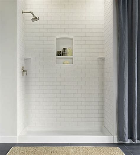 Swanstone Stmk96 3662 Shower Subway Tile Wall Kit 36 X 62 X 96 Aggregate Color Swanstone