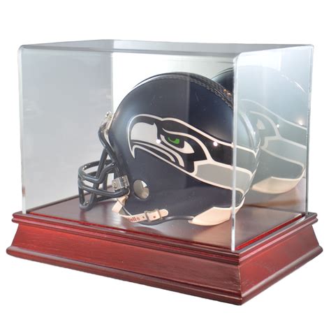 Mini Football Helmet Cherry Wood Base Display Case | Free Shipping ...