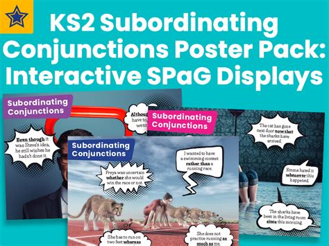 Ks2 Subordinating Conjunctions Poster Pack Interactive Spag Displays