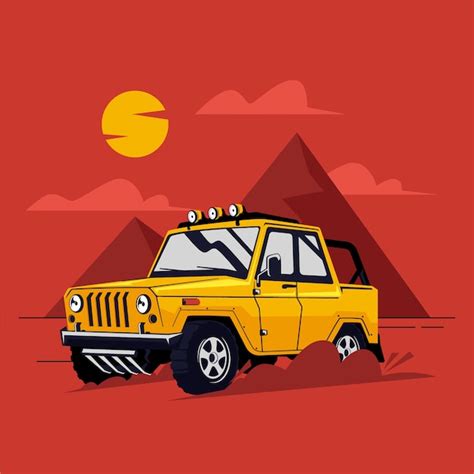 Premium Vector Flat Design Offroad Racing Illustration