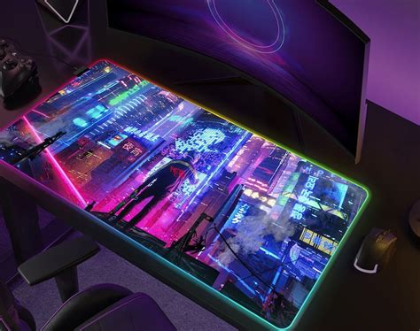 Gaming Desk Mat Mousepad RGB Vaporwave Anime Deskmat XXL Etsy