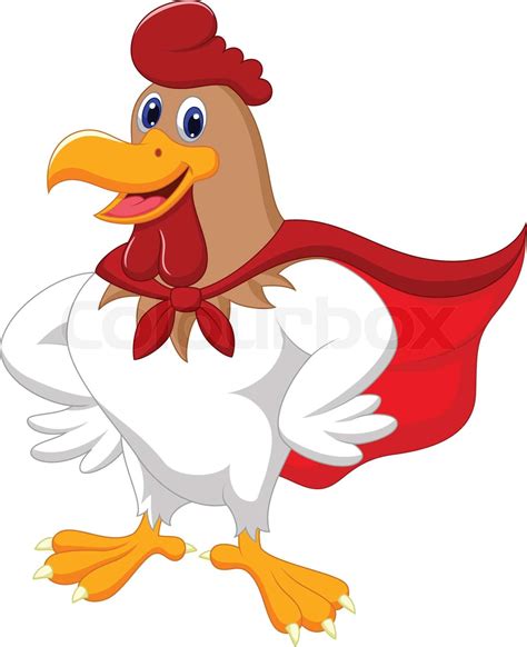 "Cartoon super rooster posing" | Stock vector | Colourbox