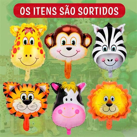 Kit Bal O Safari Animais Metalizado Cm Decora O Festa Anivers Rio