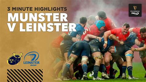 3 Minute Highlights: Munster v Leinster | Round 9 | Guinness PRO14 2020 ...