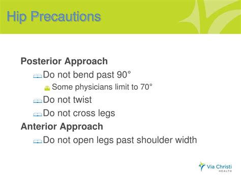 Printable Posterior Hip Precautions