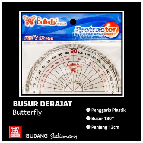 Jual Penggaris Busur Derajat Protractor BUTTERFLY Shopee Indonesia