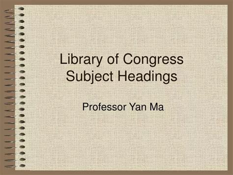 Ppt Library Of Congress Subject Headings Powerpoint Presentation