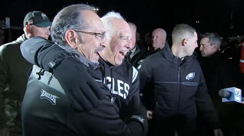 Philadelphia Eagles owner Jeffrey Lurie tailgates with fans outside Lincoln Financial Field ...