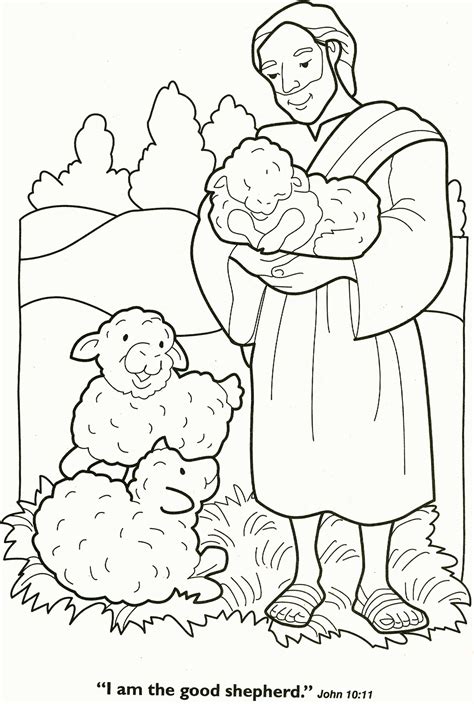 Parable Of The Lost Sheep Coloring Page Coloring Pages