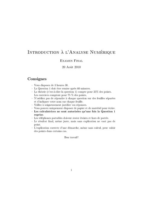 Examen Ao T Questions Et R Ponses Introduction Alanalysenum