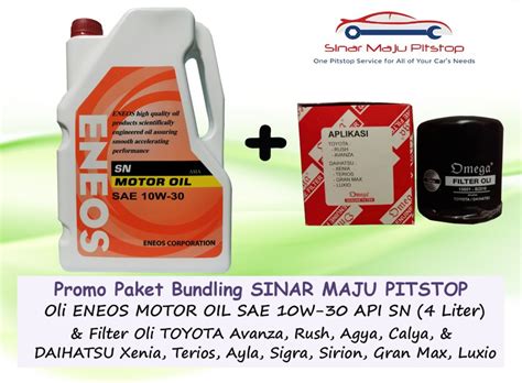 Paket Bundling Oli Eneos Oil Sae W Api Sn Original Liter