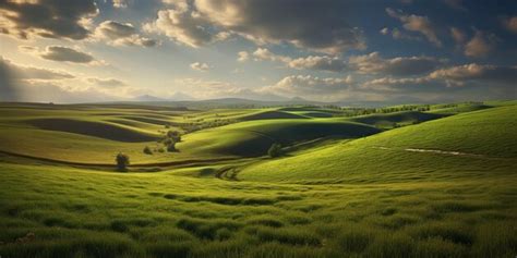 Ia gerada ia foto generativa ilustração realista da paisagem de colinas