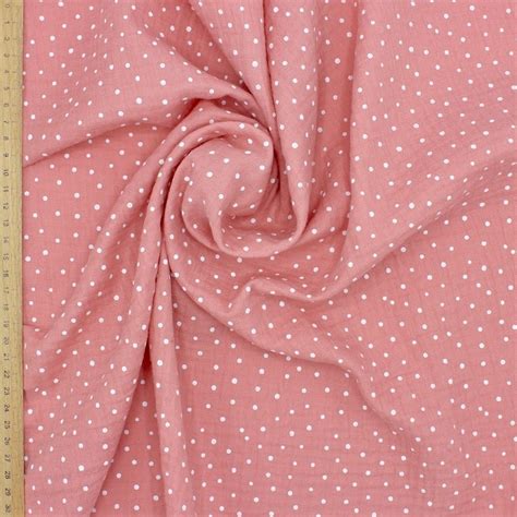 Double Gaze Coton Pois Rose