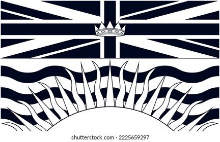 Flag British Columbia Province Black White Stock Vector (Royalty Free ...