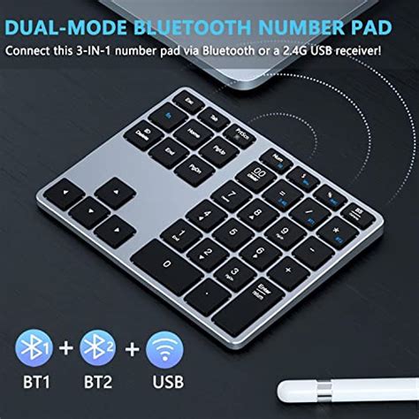 Electronikz - Acedada Bluetooth Number Pad, Multi-Device Wireless ...