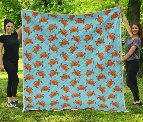 Brow Sea Turtle Pattern D Customized Quilt Dreamrooma