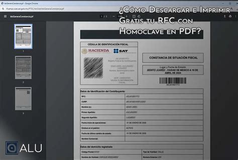 C Mo Descargar Rfc Con Homoclave En Pdf Gratis Blog Alu