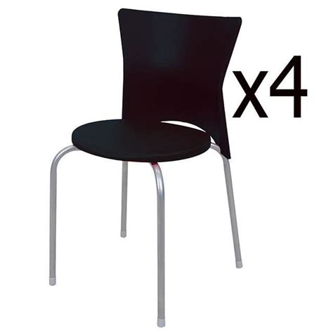 Lot De Chaises Empilables Studio Noirs L X P X H Cm