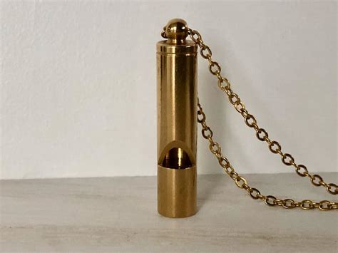 Solid Brass Whistle Necklace Man S Whistle Necklace Etsy