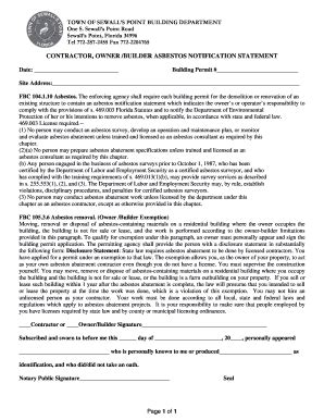 Fillable Online Sewallspoint Asbestos Abatement Notification Doc Fax