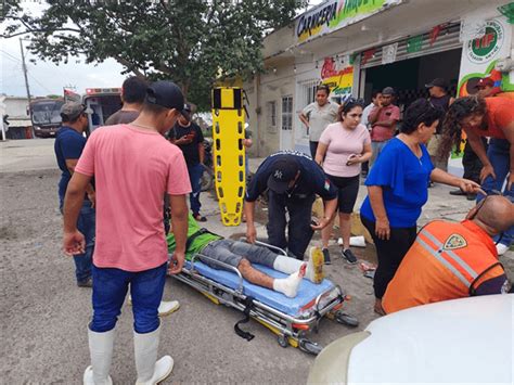 Joven Motociclista Sufre Fractura Expuesta Tras Accidente En Moto