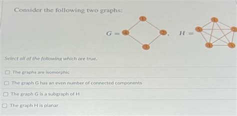 Solved Consider The Following Two Graphs Select All Of The